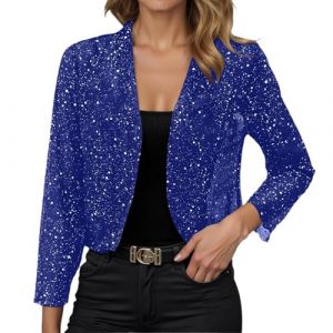 Veste Paillettes Femme Vestes Sequins Bomber &agrave; Paillettes Blouson Paillette Sparkly Veste Brillante Scintillante Paillette Cardigan Haut Tops Bolero Chic et Elegant de Cocktail Soir&eacute;e 2026 (GUnakd, neuf)