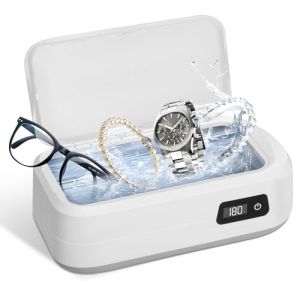 Nettoyeur Ultrason,Nettoyeur Ultrasonique pour Bijoux,Appareil Nettoyeur Domestique,49KHz Ultrasonic Low Noise Cleaner,640ML,4 Réglages de Temps pour Bijoux,Dentier,Montres,Lunettes,Chaînes de Montres (BOFISH LIMITED, neuf)