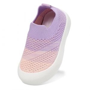 LACOFIA Chaussons Bébé Filles Respirants en Maille Chaussures Premier Pas Antidérapante avec Semelle Souple en Caoutchouc Violet 24/25 (Lacofia, neuf)