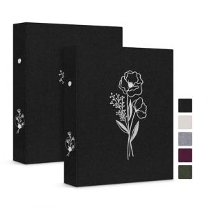 Lanpn Lot de 2 classeurs esth&eacute;tiques A5 &agrave; 2 anneaux, couverture rigide en lin, petits anneaux ronds, porte-cartes photos porte-documents planificateur, pour papier A5 pour bureau, &eacute;cole, journal (BILLIONRVL, neuf)
