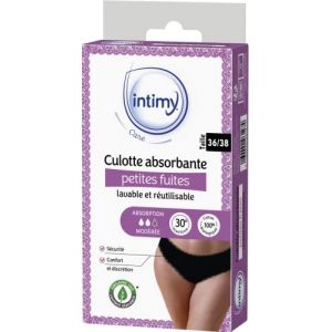 INTIMY Care &ndash; Culotte Petites Fuites en Dentelle &ndash; Absorption Mod&eacute;r&eacute;e - 95% Coton Bio &ndash; Lavable & R&eacute;utilisable (Team Nutrition Fr, neuf)