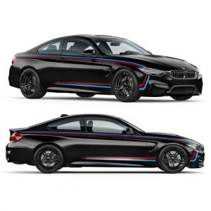 Autocollants en vinyle pour voiture Kit de bandes lat&eacute;rales M Performance compatible avec BMW M4 F82/ F83 / M3 F80 (F82 M4) (STICKER BIKE ADHESIVOS, neuf)