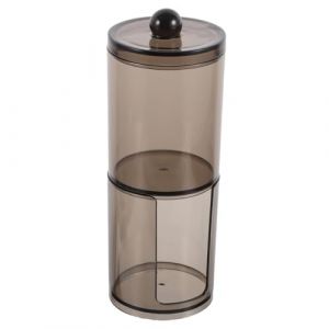 Ipetboom Bo&icirc;te Ronde Transparente pour Cotons-tiges Contenant de Rangement pour Salle de Bain Pot Organisation pour Disques de Coton (hikarish, neuf)