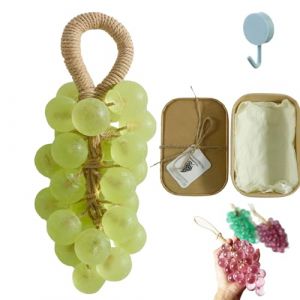 Savon au raisin, savon en cristal fait main et personnalis&eacute;, nettoyant doux, savons artisanaux en forme de raisin sur corde, for le lavage des mains(Green) (YTDZSWZX, neuf)