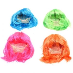 DEARMAMY 4pi&egrave;ces Perruques Cosplay Color&eacute;es Pour F&ecirc;te Cheveux Synth&eacute;tiques L&eacute;gers Et R&eacute;sistants Accessoires D&eacute;guisement Pour Halloween Et Soir&eacute;es &agrave; Th&egrave;me Vert Bleu Orange Rose (Liiane, neuf)