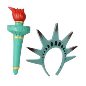 Ipetboom 1 Ensemble déguisement statue de la liberté accessoire déguisement halloween Accessoire fête patriotique adulte Bandeau costume de statue chapeau statue de la liberté résine (hikarish, neuf)