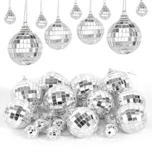 20 PCS Boules à Facettes Boule Miroir, 3 Tailles 3 CM 5 CM 6 CM Boule Pailletée Boule Disco Deco Boule à Facettes Disco Argentée, Boule Disco des Années 1970 Boules de Noël pour Fête Ornement (pingjunshangpu, neuf)
