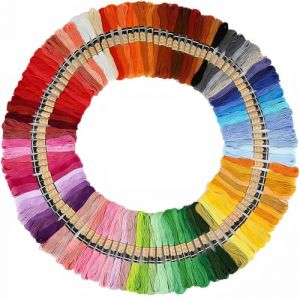 DONGDA 100 Couleurs Fils Bracelet Brésilien Kit, Coloré Fils à Broder Fil Bracelet Bresilien pour Set Point de Croix et Broderie (DONGDA UK, neuf)