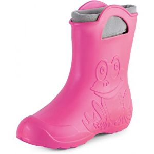 Ladeheid Bottes de pluie femme l&eacute;g&egrave;res imperm&eacute;ables en mousse EVA avec doublure chaude motif grenouille semelle antid&eacute;rapante poign&eacute;es faciles &agrave; enfiler LA-CA-12 (Rose, 36/37 EU) (Hisert, neuf)