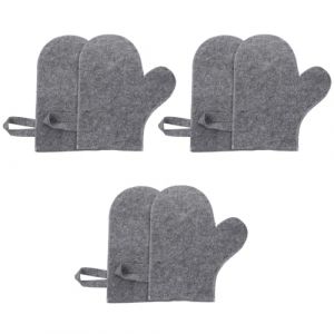 GARVALON Lot de 6 Moufles de Sauna en Feutre Gris Moufles Isolants R&eacute;sistants &agrave; la Chaleur Absorbants et Respirants Accessoires Bain Universels pour Hommes et Femmes Kit Sauna &agrave; (Luuxu, neuf)
