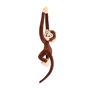 Fellflying Peluche Singe, 65CM Hanging Monkey, Peluche Singe À Suspendre, Singe en Peluche Suspendu À Bras Long, Coton PP, Doux & Mignonne Jouet Peluche Cadeau pour Les Enfants (Marron foncé) (kupadet, neuf)