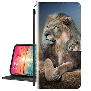 vingarshern Coque pour Wiko Y81 Housse Cuir PU Couverture,Flip Cover Fermeture Magnétique Protection Portefeuille Pochette Étui Wiko Y81 Coque Cuir(Lion) (YOUKARSHERN, neuf)