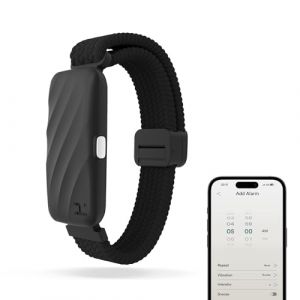 Homedics WakeBand Bracelet d'alarme Vibrant - R&eacute;veil Silencieux avec 9 Modes et Fonction r&eacute;p&eacute;tition, Contr&ocirc;le des Applications, Montre de r&eacute;veil avec Vibration Douce, Bracelet en Tissu Doux, Noir (FKA Brands, neuf)