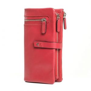 Lavalen&reg; Portefeuille Femme Cuir - Porte Carte Grande Capacit&eacute; avec RFID - Porte Monnaie Femme Cuir - &Eacute;l&eacute;gant Chequier Fait Main - Idee Cadeau Original, Rouge (Lavalen, neuf)