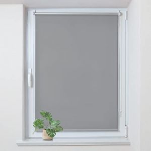 Allesin Store Enrouleur Occultant Thermique sans Perçage, Rideau Opaque Isolant, Montage Simple pour Fenêtre ou Porte, 100l x 120L cm, Largeur du Tissu 96 cm, Gris Clair (Allesin FR Store, neuf)