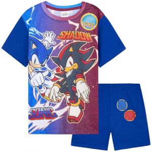 Get Trend Sonic The Hedgehog Pyjama Enfant Garcon Été Ensemble Pyjama Court Vêtement de Nuit Shadow Cadeau Garçon (11-12 Ans, Bleu Sonic 1 Pack) (Get Trend., neuf)