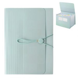 Range Document Bureau, Trieur A4 26 Compartiments, avec Couvercle, Range Document Plastique, Extensible Organiseur Dossiers Accordéon, Design Accordéon,Grande Capacité(Vert Clair) (xuwendy, neuf)