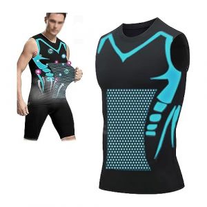 Debardeur Homme, Débardeurs Compression Corset Amincissant Tee Shirt sans Manche Hommes Gynécomastie Gaine Gilets Sport Mise Forme Ionique(A-Black,L) (DEBADE, neuf)