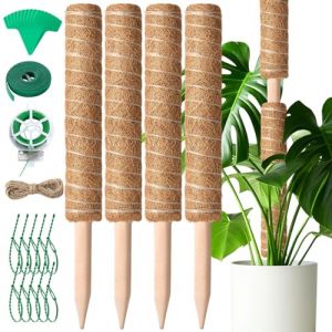 Mactoou Tuteur Monstera, 4 Pi&egrave;ces 41cm Tuteur Coco, Extension Sphaigne Jusqu'&agrave; 120cm, Tuteur Plante Grimpante pour Monstera Maison Jardin de Support de Plante (Mactoou, neuf)