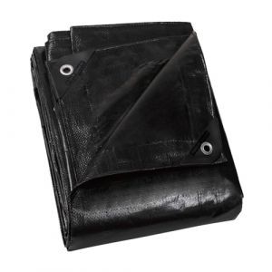 GUARD SHIELD - B&acirc;che avec &oelig;illets - Imperm&eacute;able - 4 x 4 m - Noir - Multifonctionnelle - B&acirc;che en polyester - 120 g/m&sup2; - B&acirc;che en tissu - B&acirc;che de protection - B&acirc;che polyvalente - Ind&eacute;chirable (GUARD SHIELD, neuf)