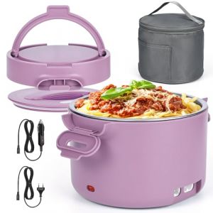 Czoele 100W Électrique Gamelle Chauffante Boîte à Lunch 1000ml Lunch Box Gamelle Chauffant Boite Repas Alimentaire 220V 12V 24V en Acier Inoxydable Thermique Amovible Convient pour Voiture Camionet (Trans Cargo Success, neuf)