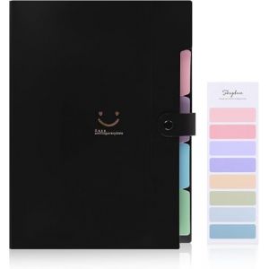 SKYDUE Trieur, Trieur Document, Pochette Trieur Avec Étiquettes, Classeur Trieur 5 Compartiments, Range Document Trieur A4, Trilleur Pour Bureau, Scolaire (Noir) (SKYDUE-EU, neuf)