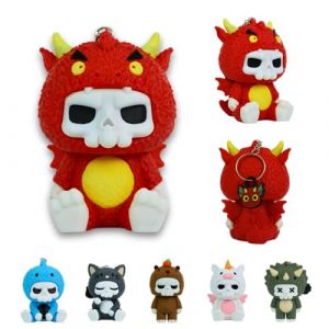 Porte-cl&eacute; Dragon Kawaii avec Anneau Pendentif de Sac &agrave; Dos Accessoire Original Cadeau Mignon Unique Figurine en Forme de Breloque de Sac D&eacute;coration Clef de Voiture Trousse Animaux (BRK France, neuf)