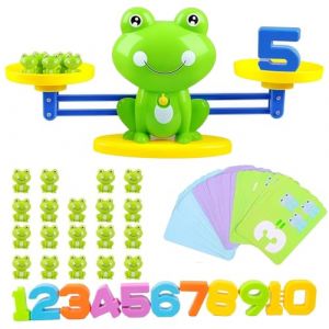 EHIOG Jouet Mathématique,Apprentissage Math de Balance Jeu Grenouille Bloc et Cartes de Numérique, Jouets Éducatifs Cadeaux Danniversaire et Noël pour Enfants Garçons Filles Plus de 3 4 5 6 Ans (ZouJunjwds, neuf)