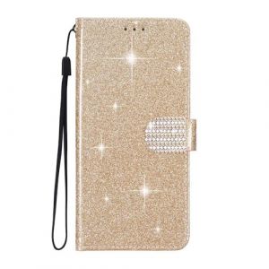 SEHEYA Coque Portefeuille pour iPhone 6 Plus / 7 Plus / 8 Plus Etui &agrave; Rabat Paillettes en Cuir PU Scintillant Housse B&eacute;quille Pliable avec Diamant Boucle Magn&eacute;tique, Or (SEEYA, neuf)