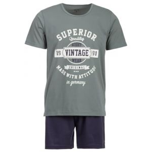 Henry Terre Pyjama shorty vintage bleu pour homme 2 pi&egrave;ces M &agrave; 5XL en coton, vert, 3XL (zeitlosshoppen - Preise inkl. MwSt., neuf)