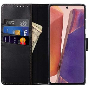 STILGUT Etui Compatible avec Samsung Galaxy Note 20, Coque Portefeuille &agrave; Fermoir magn&eacute;tique en Cuir v&eacute;ritable, Noir Nappa (StilGut, neuf)
