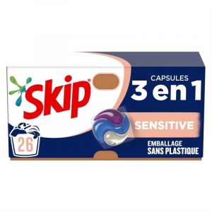 Skip - Capsules Lessive 3 en 1, formule Sensitive, 550g pour l'entretien et le soin de votre linge. - Le Lot De 2 (Franc shopping, neuf)
