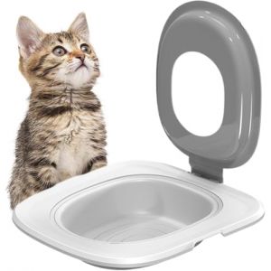 Kit d'apprentissage de la propreté pour chat, système d'apprentissage de la propreté pour chat,Entraîneur de nettoyage des toilettes pour chats , toilette chat,litiere toilette chat wc,siège de toilet (hefeijunfanbaihuodiang, neuf)
