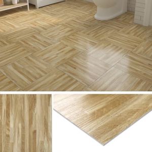 Livelynine Dalle PVC Adhesive Sol Bois 30x30CM Lino Sol Adhesif pour Cuisine Carrelage Adhesif Sol Salle de Bain Parquet Adhesif Sol Effet Planche de Bois Clair Sol PVC Adhesif Chambre WC, 4 Dalles (Livelynine Euro, neuf)