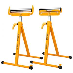 Shall Lot de 2 supports à rouleaux pliants – Capacité de charge de 113,4 kg – Hauteur réglable de 70 à 109 cm – Pour sciage à table – Travail du bois (SHALL Tools EU, neuf)