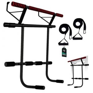 OcioDual Barre Traction Porte avec Station de Dips et Sangles de Suspension, Barre de Traction Porte, Pull Up Bar Door, Calisthenics Equipment, Boxing, Pliable, Dips (OcioDual, neuf)