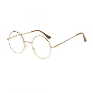 JoXiGo Lunettes de Lecture Femme Homme Rondes Retro (+2.5 Dor&eacute;) Monture M&eacute;talliques + Sangle de Lunettes + Pochette &agrave; Lunette (JoXiGo-FR, neuf)