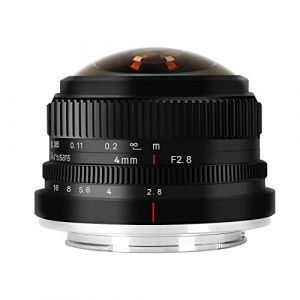 7Artisans 4 mm F2.8 Fisheye Ultra Wide Angle APS-C Manuel Focus Prime Lens Compatible avec Sony E-Mount Mirrorless Camera A6300 A6400 A6500 NEX-3 NEX-3N NEX-5T A7 A7II A7RIII (7-artisans Official Store, neuf)