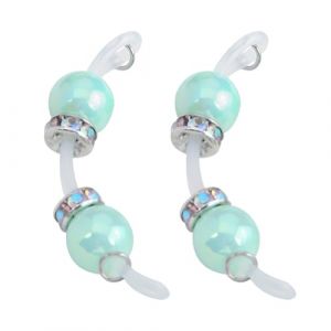 AceFun Faux piercing mamelon non piercing pinces pour mamelon boucle Candy Ball Vert perles silicone bijoux t&eacute;tons Clip On Faux bijoux t&eacute;tons femmes non perc&eacute;s anneaux t&eacute;tons (Piercing Jewelry, neuf)