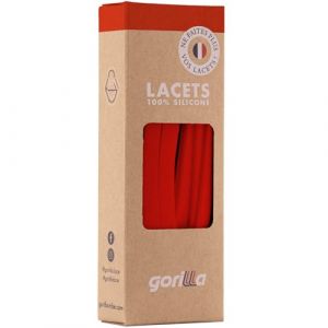 Gorilla - Lacets Elastiques Adultes et Enfants Plats et Larges - Gagnez du Temps, Adieu les N&oelig;uds Bonjour le Confort - Autobloquants Ultra R&eacute;sistants - 110 cm x 7 mm (Lacets Gorilla, neuf)