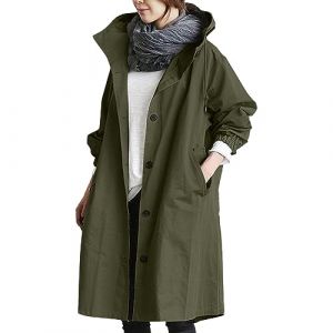 Trenchs pour Femmes Manteau Imperméable Pluie Longs Poncho de Pluie Cape de Pluie Anti-Pluie Coupe-Vent Respirant Grande Taille Imperméable avec Poche a Capuche Manteau de Pluie (NiceYear, neuf)