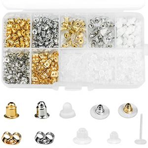 530 Pi&egrave;ces Fermoirs de Boucles d'Oreilles 10 Styles Poussette Boucle Oreilles en M&eacute;tal Caoutchouc Plastique S&eacute;curis&eacute; Fermoirs Bouchons &agrave; Tige Cr&eacute;oles Fermoirs Poussoirs ​Clips Bullet Papillon Forme (DAUGAVIETE, neuf)