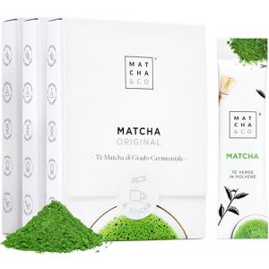 B&acirc;tonnets de Matcha Premium &agrave; emporter x 18, 18 doses individuelles de Th&eacute; Matcha, Grade C&eacute;r&eacute;monial Premium, en Poudre Bio du Japon, 100% Naturel, Th&eacute; Vert, 18 g (Original) (Matcha & CO, neuf)