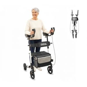 KMINA D&eacute;ambulateur Avec Appuis-Avant-Bras, 4 Roues Pliable L&eacute;ger, Si&egrave;ge Int&eacute;gr&eacute;, Id&eacute;al Personnes &Acirc;g&eacute;es et Arthrite (KMINA, neuf)