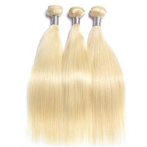 Larafona Hair Tissage en lot Blond 613# Naturel Tissage Humain Cheveux 100% Remy Brésilien Meches Extensions Lisse (10"12"14") (Larafona Hair Extensions and Wigs, neuf)