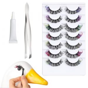 Extensions De Cils En Grappes - Kit D'extensions De Cils Multicolores 7 Paires | Accessoires De Déguisement Pour Mariage Photoshoot Peau Sensible Statue (yonyae, neuf)