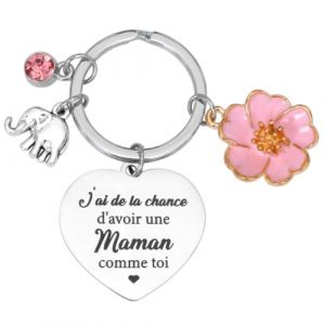 Porte cle Fete des Meres, Porte-cl&eacute;s Cadeau pour Maman, Maman-style02, Id&eacute;e Cadeaux Grav&eacute;s en Acier Inoxydable pour les Anniversaires, le Nouvel An, No&euml;l, P&acirc;ques et Autres Occasions (WEIMEIYING, neuf)