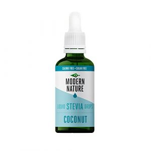 Modern Nature Gouttes de Stevia Liquide - Saveur de Noix De Coco – Zero Calories et Sans Sucre – Flavour Drops pour l'Eau, The, Protein, Yogourt – Keto Stevia Drops Edulcorant Alternative Saine 50ml (Modern Nature Stevia, neuf)