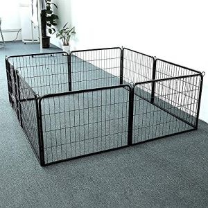 Barrière grillagée de Protection,Parc d'enfant,Barrière de sécurité | Grille de Protection pour Animaux | Barrière de Protection avec Porte pour sécurité Enfant,Stable escalier pour bébé, Noir (Hechheu, neuf)