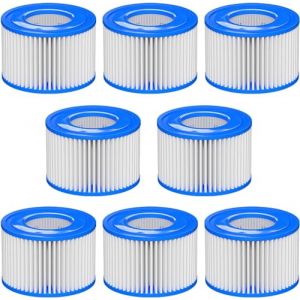 Lot de 8 cartouches filtrantes VI pour piscine Bestway Miami, Monaco Lay-Z-Spa, Vegas, Palm Springs, Flowclear Pool Filter remplace la cartouche d'origine 58323 (FoSun, neuf)
